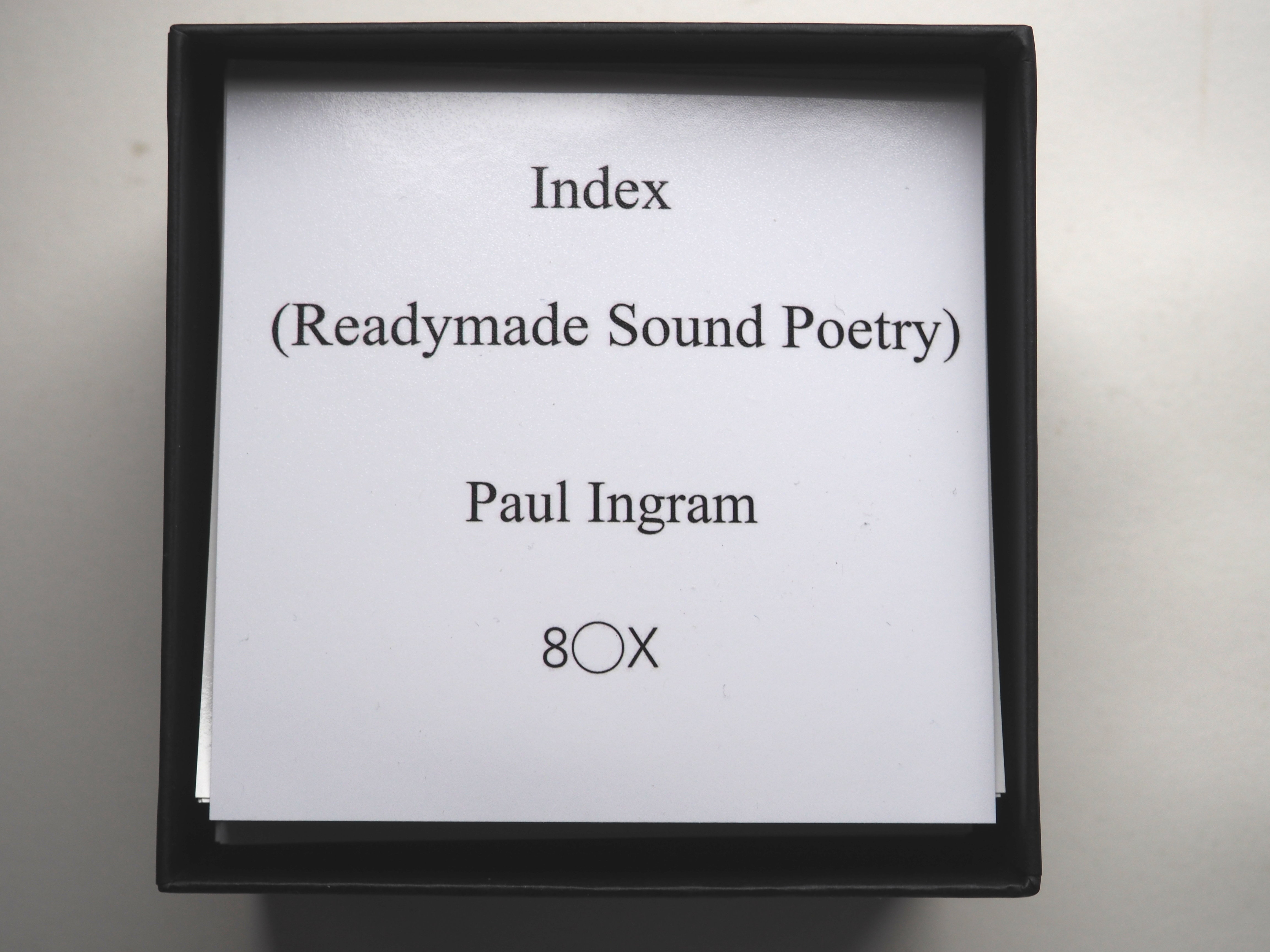Index (Readymade Sound Poetry) by Paul Ingram
